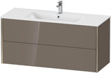 Duravit XViu Waschtischunterbau wandhängend 1210 mm, 2 Schubkästen, champagner matt/weiß matt