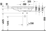 Duravit D-Neo Waschtisch 800 mm weiß mit WonderGliss, Becken rechts, Wandmontage