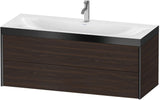 DURAVIT XViu c-bonded Waschtischunterbauset 1200 mm, 2 Schubkästen, Nussbaum gebürstet, schwarz matt