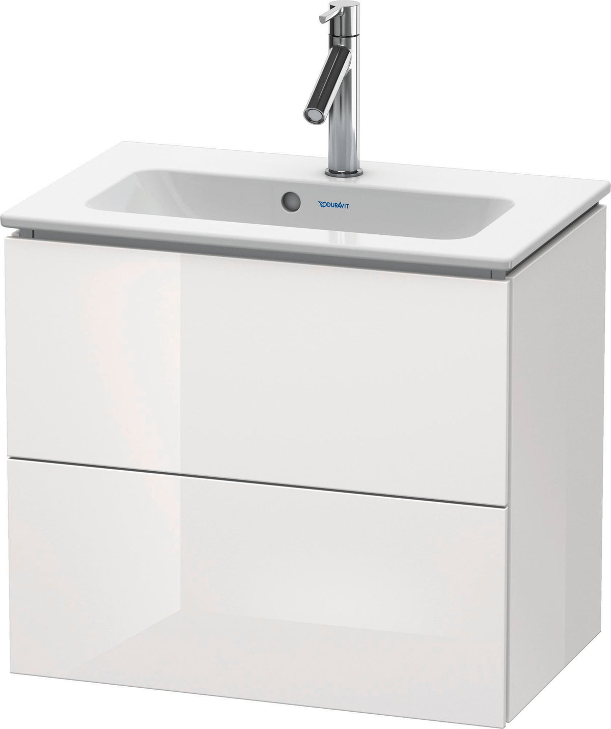 Duravit L-Cube Waschtischunterbau 620 mm Weiß Matt mit 2 Schubkästen und Tip-On Technik