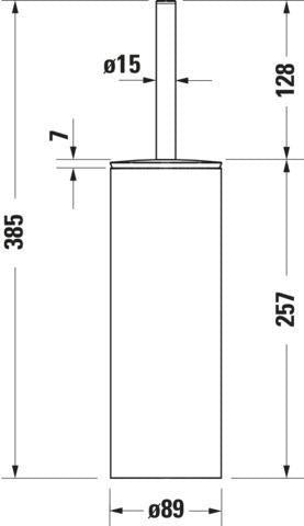 DURAVIT D-Code Bürstengarnitur bodenstehend in Chrom – 89 x 89 x 385 mm, Messing verchromt