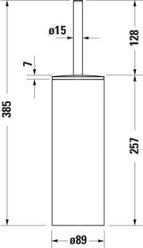 DURAVIT D-Code Bürstengarnitur bodenstehend in Chrom – 89 x 89 x 385 mm, Messing verchromt