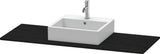 Duravit XSquare Konsole 1400x550mm betongrau matt – 1 Ausschnitt, mit Siphonaussparung
