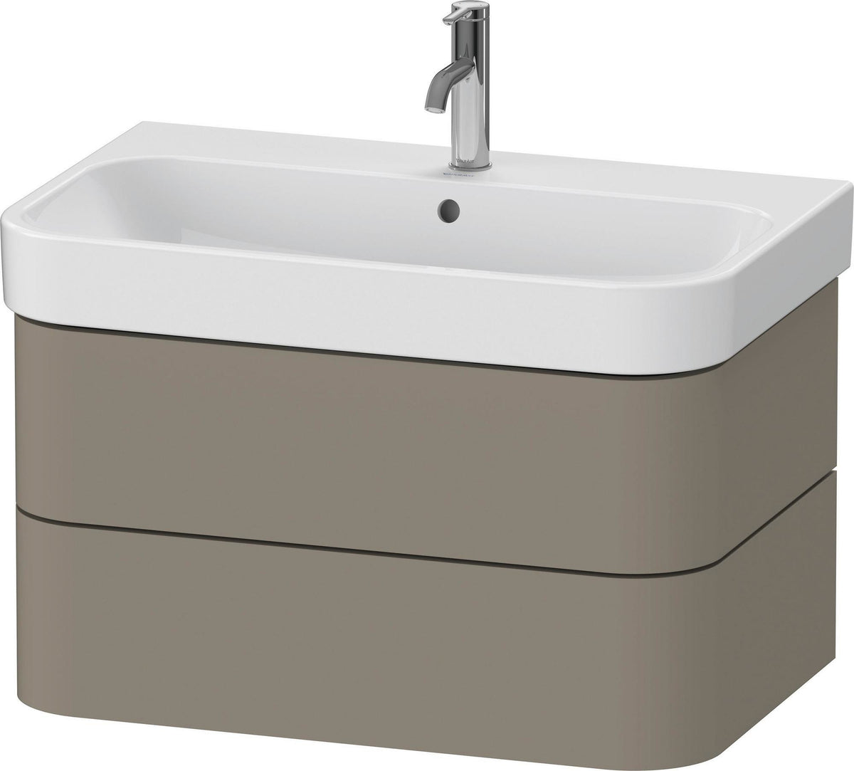 DURAVIT Happy D.2 Waschtischunterbau 775 mm, 2 Schubkästen, Tip-On, Taupe supermatt
