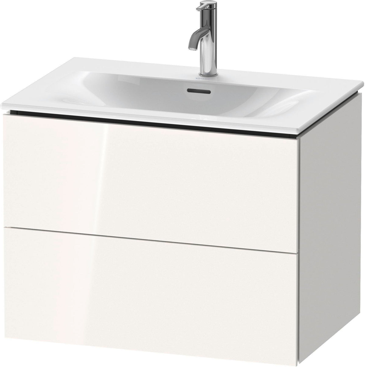 DURAVIT L-Cube Waschtischunterbau wandhängend 720 mm weiß matt mit 2 Schubkästen und Tip-On-Technik