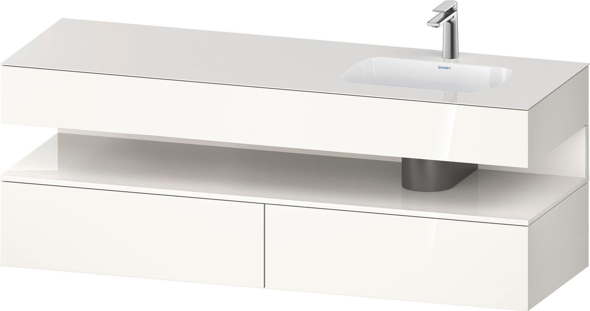 DURAVIT Qatego Einbauwaschtisch mit Konsolenwaschtischunterbau 1600 mm Weiß Matt