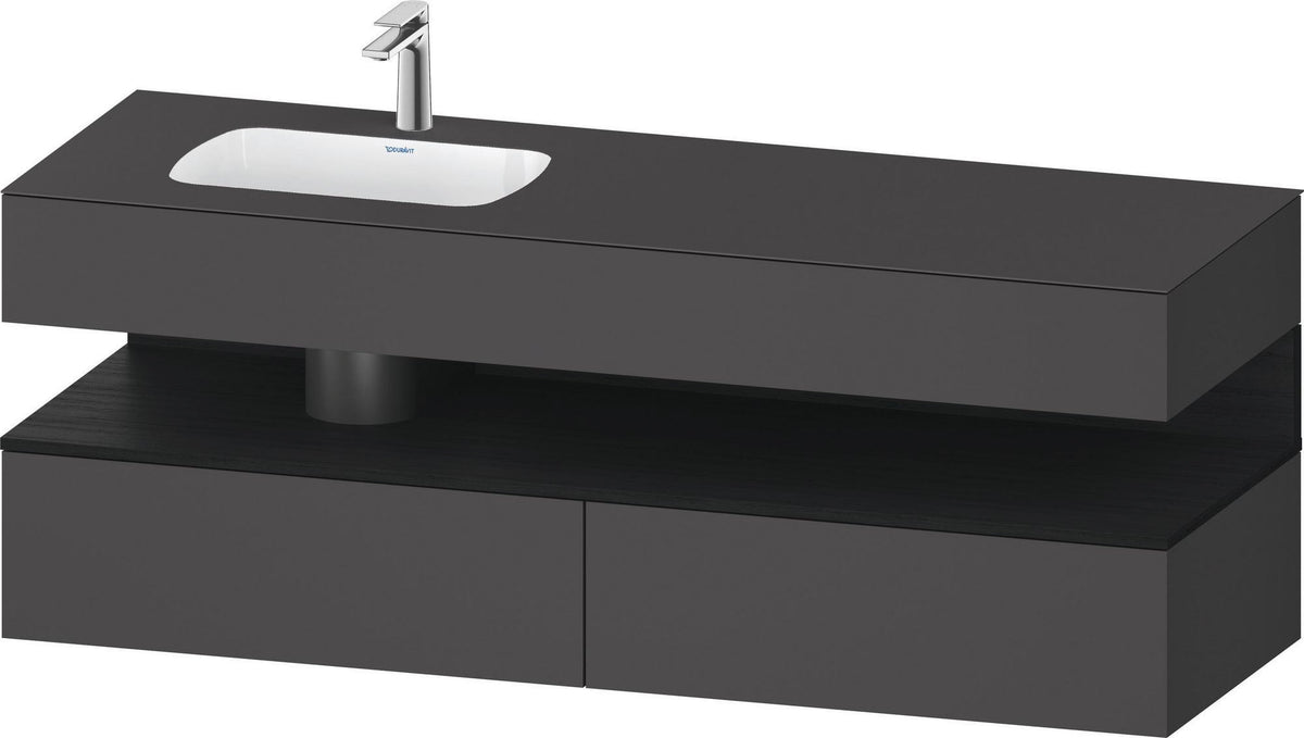 DURAVIT Qatego Studio F. A. Porsche Einbauwaschtisch mit Konsolenwaschtischunterbau 1600 mm Weiß Matt