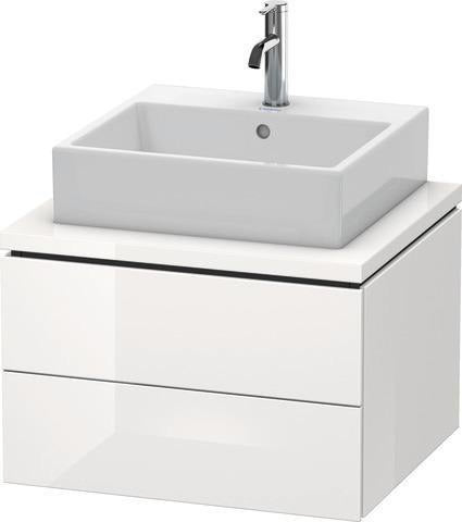 Duravit L-Cube Waschtischunterbau 620 mm taupe supermatt – 2 Schubkästen, Tip-On, wandmontiert