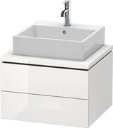 Duravit L-Cube Waschtischunterbau 620 mm taupe supermatt – 2 Schubkästen, Tip-On, wandmontiert