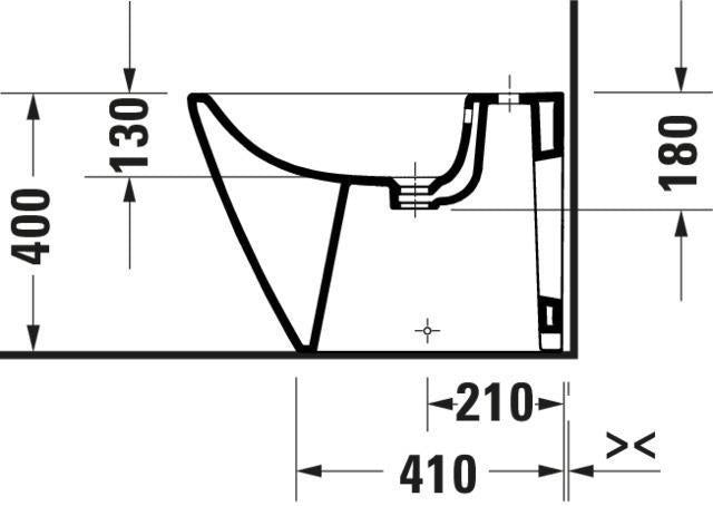 DURAVIT D-Neo Stand-Bidet 580 mm weiß mit Überlauf und Hahnlochbank