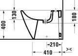 DURAVIT D-Neo Stand-Bidet 580 mm Weiß mit Überlauf & Hahnlochbank, WonderGliss