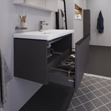 Duravit D-Neo Halbhochschrank 400 mm Eiche mit 1 Tür und Soft-Close