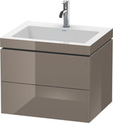 Duravit L-Cube c-bonded Waschtischset 600 mm Flannel Grey Hochglanz mit 2 Schubkästen