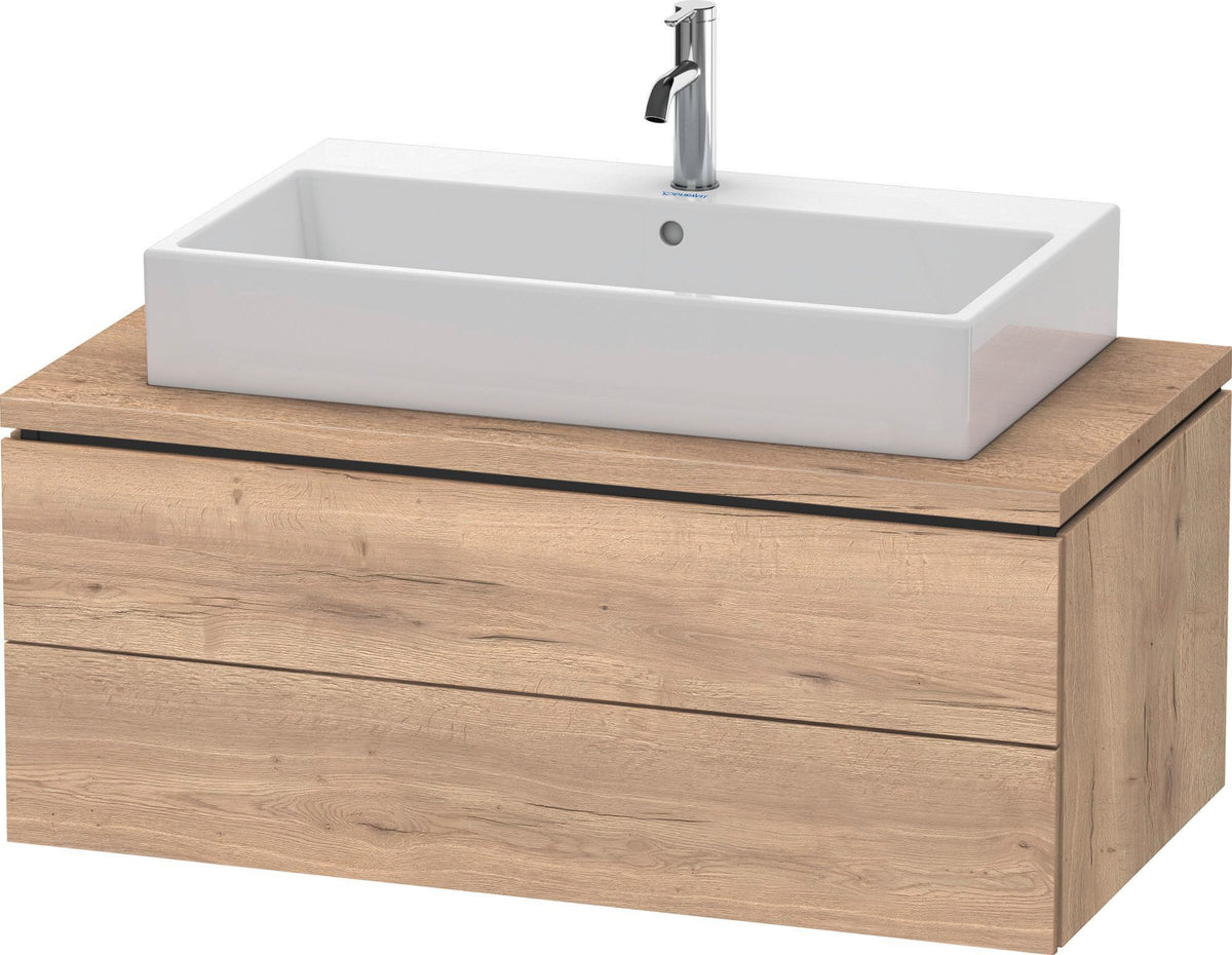Duravit L-Cube Konsolenwaschtischunterbau 1020 mm betongrau matt mit 2 Schubkästen und Tip-On-Technik