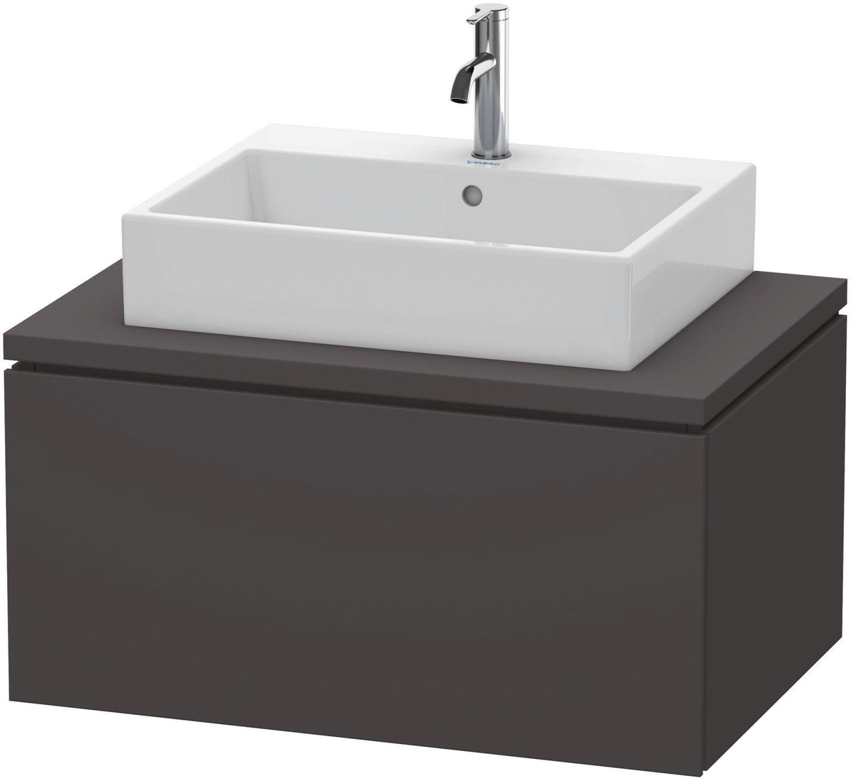 Duravit L-Cube Konsolenwaschtischunterbau 820 mm betongrau matt, 1 Auszug, wandhängend