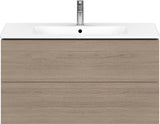 DURAVIT L-Cube Waschtischunterbau wandhängend 1020 mm Amerikanisch Nussbaum 2 Schubkästen