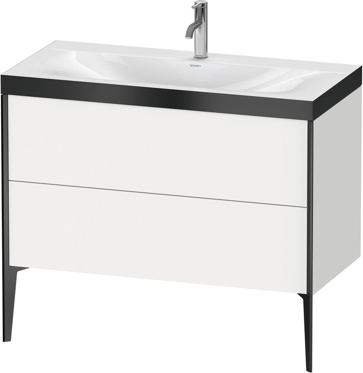 DURAVIT XViu Waschtischunterbauset 1000 mm, 2 Auszüge, weiß matt / schwarz matt