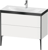 DURAVIT XViu Waschtischunterbauset 1000 mm, 2 Auszüge, weiß matt / schwarz matt