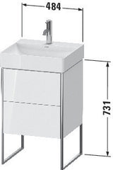 Duravit XSquare Waschtischunterbau 731x484x460 mm, 2 Auszüge, weiß matt, bodenstehend