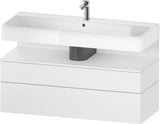 Duravit Qatego Waschtischunterbau 1190 mm – Weiß Matt mit Eiche Schwarz Nische, 1 Auszug, LED