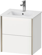 Spanplatte / weiß / WTU XViu wandhängend, 560x510x420mm 2 Schubk.,Champ.Matt/Weiß Matt