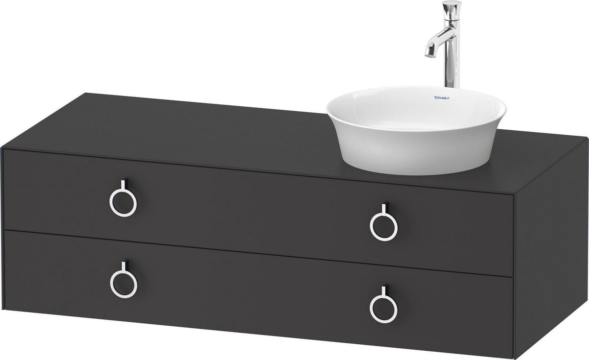 DURAVIT White Tulip Konsolenwaschtischunterbau wandhängend 1300 mm mit LED-Innenbeleuchtung und Soft-Close
