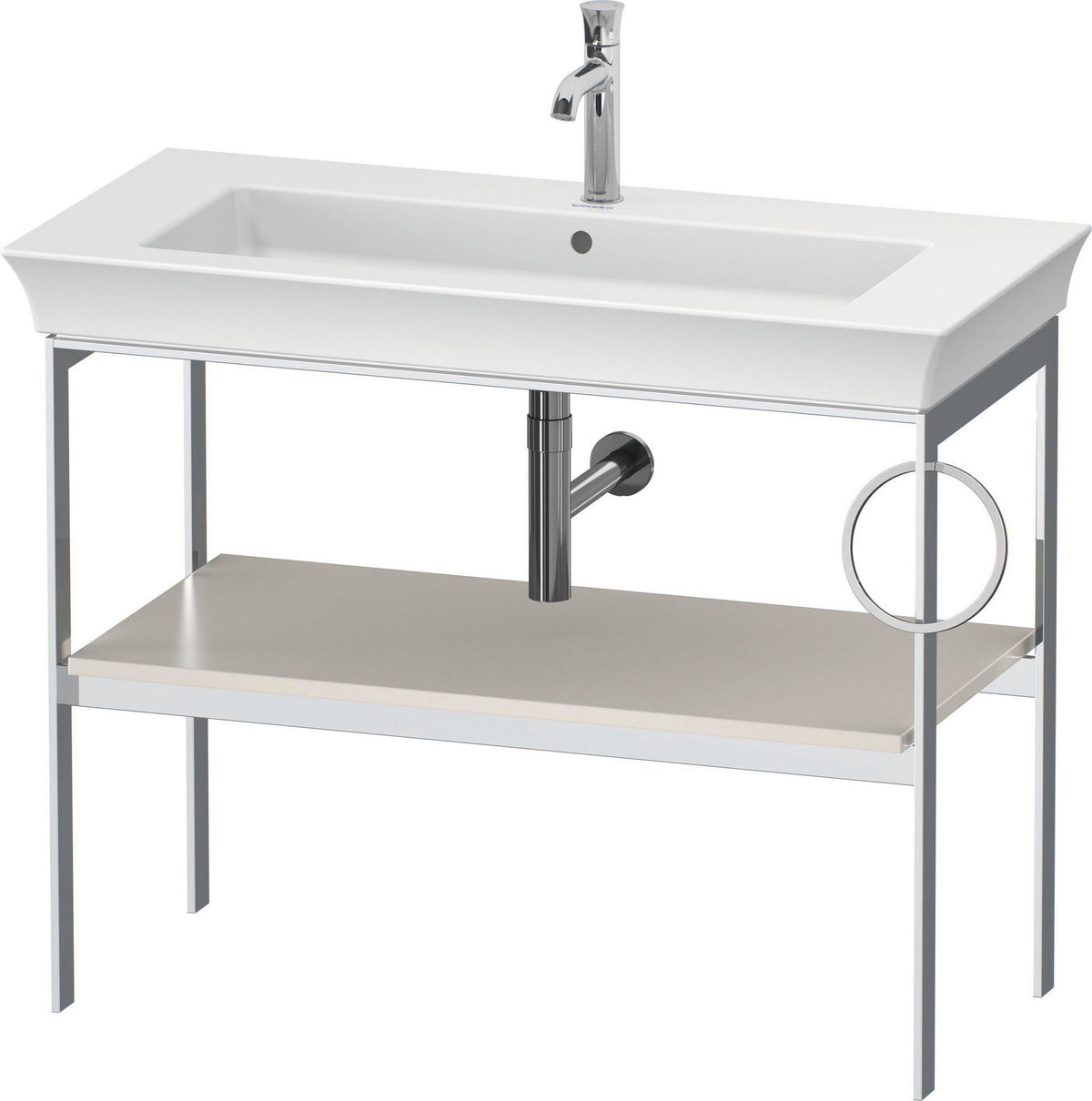 DURAVIT White Tulip Metallkonsole 984 mm von Philippe Starck – Höhenverstellbar, Weiß Seidenmatt