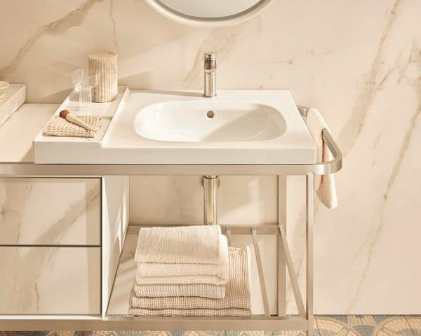 DURAVIT Wave Einhebel-Waschtischmischer M mit Zugstange, Chrom – Keramikmischsystem, 122 mm Ausladung