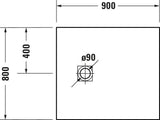 DURAVIT Sustano Duschwanne 900x800x30 mm Mineralguss Cream Matt – Rechteckig, Bodenbündig