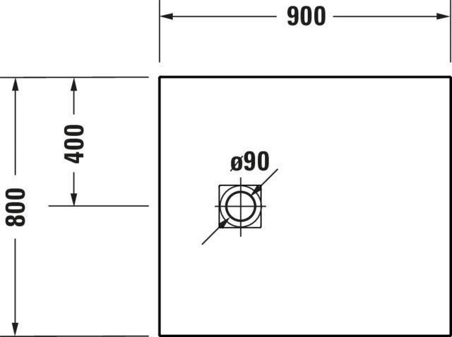 DURAVIT Sustano Duschwanne 900x800x30 Mineralguss Weiß – Bodenbündig, Rechteckig