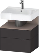 DURAVIT Qatego Waschtischunterbau 590 mm wandhängend, 1 Auszug, weiß Hochglanz, Nische Eiche Schwarz