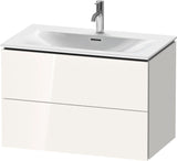 Duravit L-Cube Waschtischunterbau 820 mm weiß matt mit 2 Schubkästen und Tip-On-Technik
