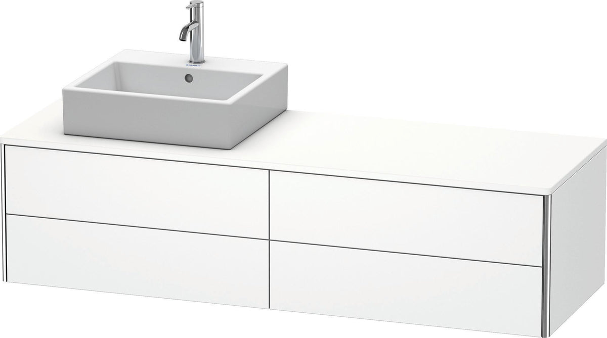 Duravit XSquare Waschtischunterbau 1600 mm, betongrau matt, 4 Schubkästen, wandhängend, Becken links