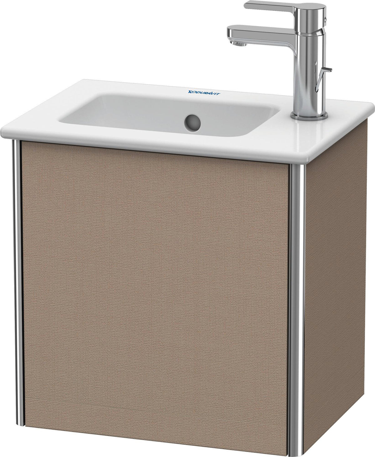 Duravit XSquare Waschtischunterbau 410 mm, 1 Tür links, Basalt Matt – Wandhängend mit Tip-On