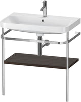 DURAVIT Happy D.2 c-shaped Waschtisch-Set 775 mm mit Metallkonsole, taupe seidenmatt