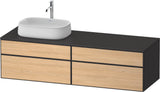 DURAVIT Zencha Konsolen-Waschtischunterbau 1600 mm Eiche Anthrazit mit 2 Auszügen & Tip-on