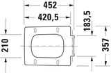DURAVIT WC-Sitz Design Classics Viu Weiß mit Edelstahl-Scharnieren, ohne Absenkautomatik