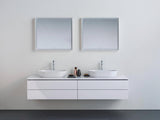 DURAVIT L-Cube Konsole Compact 2 Aussparungen, 480 mm tief, weiß matt – variable Breite