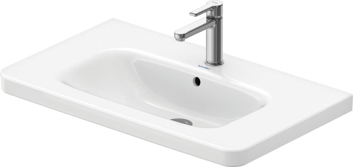 DURAVIT DuraStyle Möbelwaschtisch 800 mm mit WonderGliss, Überlauf und 1 Hahnloch in Weiß
