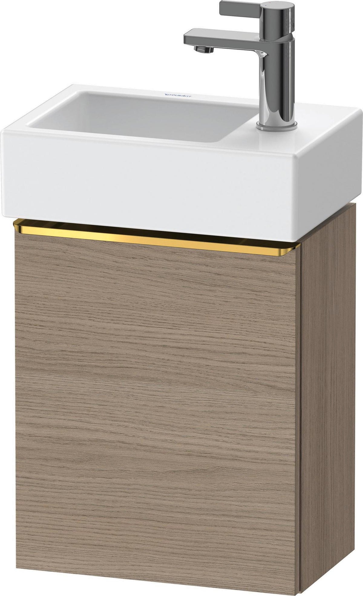 Duravit D-Neo Waschtischunterbau 364 mm Eiche Terra Matt, 1 Tür rechts, wandhängend