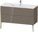 DURAVIT XViu Waschtischunterbau bodenstehend 1210 mm, 2 Auszüge, champagner matt/weiß matt