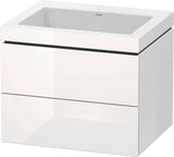 Duravit L-Cube c-bonded Waschtischset 600 mm mit Vero Air Waschtisch, 2 Schubkästen, Weiß Matt
