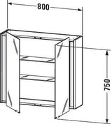 Duravit Ketho Spiegelschrank 800 mm, weiß matt, LED-beleuchtet, 2 Türen, Sensorschalter