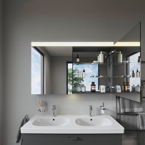 Duravit D-Code Doppelwaschtisch 1200 mm mit Überlauf, Hahnlochbank, 2 Becken, weiß
