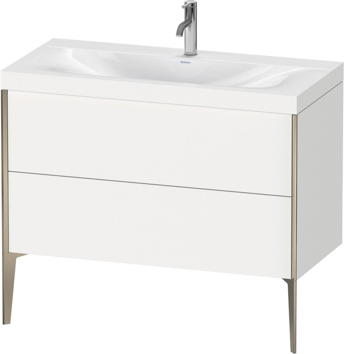 DURAVIT XViu c-bonded Waschtischunterschrank 1000 mm, 2 Auszüge, champagner matt / weiß hochglanz