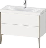 DURAVIT XViu c-bonded Waschtischunterschrank 1000 mm, 2 Auszüge, champagner matt / weiß hochglanz