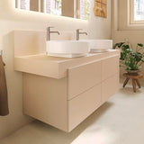 DURAVIT Balcoon Konsole 1400 mm mit Ausschnitt links – Elfenbein Matt