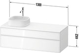 Duravit Zencha Konsolen-Waschtischunterbau 1300 mm Eiche Anthrazit wandhängend