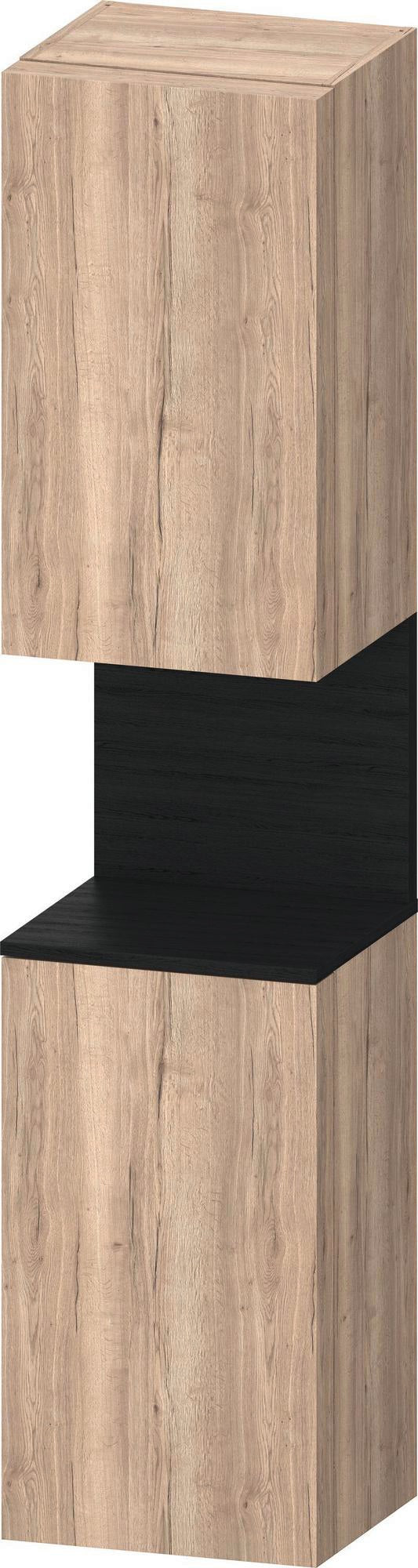 DURAVIT Qatego Hochschrank 400 mm, 2 Türen, weiß Hochglanz, Eiche Schw. Matt