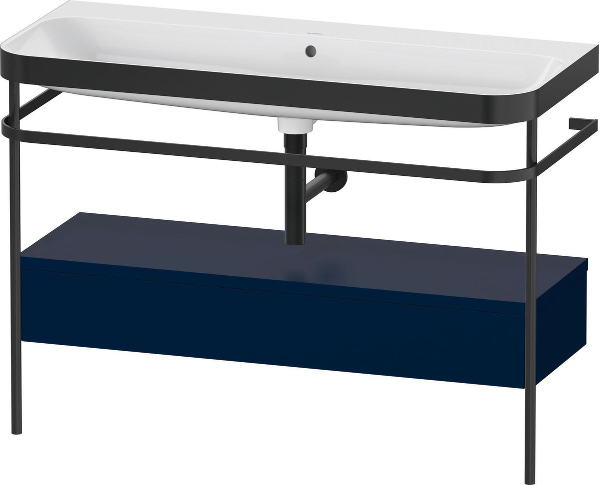 Duravit Happy D.2 c-bonded Waschtischset 1175 mm mit Metallkonsole & Schubkasten in Taupe